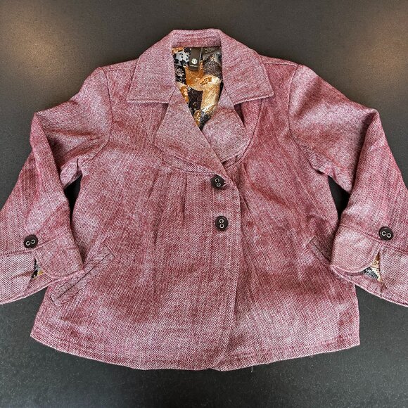 Element Skateboards Women's Casual Blazer - Red "Tweed" - Size L - Picture 1 of 7